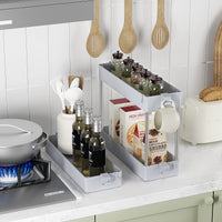 1 x RAW Customer Returns Ronlap kitchen trolley on wheels with 3 levels, bathroom trolley, general purpose trolley, niche shelf on wheels with handle hooks, shelf for kitchen, bathroom, grey - RRP €20.96