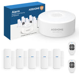 1 x RAW Customer Returns AGSHOME 8-Piece Alarm System, 5 Door Sensors and 2 Remote Controls, Window Alarm System with App, Expandable for Home, RV, Apartment, Garage, Office - RRP €70.58