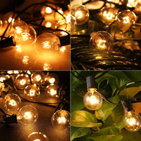 1 x RAW Customer Returns HT TopHinon String Lights, 8M String Christmas Lights Waterproof String Lights with 28 Pieces G40 Warm White Bulb Outdoor and Indoor Decoration for Garden, Terrace, Wedding, Christmas - RRP €26.99