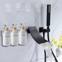 1 x RAW Customer Returns Soap Dispenser Wall Mounting No Drilling Set of 3 500 ml Soap Dispenser Wall Shampoo Dispenser Shower Dishwashing Liquid Dispenser Shampoo Dispenser for Kitchen Bathroom White  - RRP €23.99