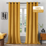 1 x RAW Customer Returns MIULEE 100 Blackout Velvet Curtains Thermal Insulating Cold and Heat 2-Piece Blackout Curtains for Living Room Bedroom, 140 x 260 cm Mustard Yellow - RRP €33.27