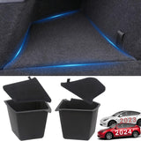 1 x RAW Customer Returns FanpBow Tesla Model Y Trunk Organizer Waterproof Rear Trunk Storage Baskets Side Box with Carpet Lip Interior Accessories Set of 2 Black 2024 2023 2022 2021 - RRP €99.99