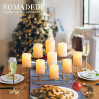 3 x Brand New Romadedi 9 Arming Candle Holder Pillar Candles - Gold Candle Holder Base for Fireplace Modern Decoration Iron Table Decoration Christmas Advent Decoration Living Room - RRP €68.97