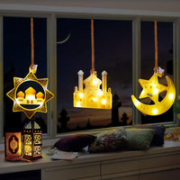 9 x Brand New Sunshine smile Ramadan decorative fairy light, Islam Mubarak decoration crescent moon night light, hanging Ramadan Mubarak light, LED Muslim Ramadan lights, Eid decorations light, Ramadan decoration lights - RRP €145.17