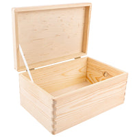 1 x RAW Customer Returns Creative Deco wooden box with lid 30 x 20 x 14 cm -1cm Baby memory box large wooden box with lid unpainted box Easter gifts for children For documents, toys, tools RAW - RRP €22.01