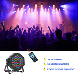 1 x RAW Customer Returns LED Par Spotlight - 4 pieces 36 LED light disco light party light 7 modes RGB stage light with remote control LED disco DJ light for DJ bar band stage music party wedding Halloween Christmas - RRP €85.99