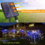 1 x RAW Customer Returns HELESIN solar lamps for outdoor decoration, 4 pieces 120LED fireworks lights with timer and 8 modes, IP65 waterproof garden decoration for outdoors, solar lights garden decoration for patio, lawn, housewarming gift - RRP €25.99