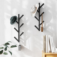 1 x RAW Customer Returns LOFTPLUS Coat Hooks Metal Coat Hooks Wall Set of 2 - 41cm Vertical Coat Rack with 6 Hooks, Coat Hooks for Hanging Jackets, Coats, Hats, Scarves and Handbags Black  - RRP €41.64