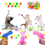 1 x Brand New XiyaxiVici Cat Toys Toy Gun 100pcs Interactive Cat Toy Balls Stretch Plush Ball Toys Interactive Launch Training Set for Indoor Pet Cats Dogs - RRP €20.4