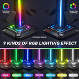 1 x RAW Customer Returns KDD Headset Holder RGB with 9 Light Modes - Controller Holder Desk - Rotatable Gaming Headphone Stand Removable Controller Hook for Gamer PC Xbox ONE PS5 Gaming Accessories Black  - RRP €30.0