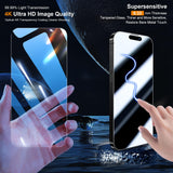 31 x RAW Customer Returns QHOHQ 3 Pieces Tempered Glass for iPhone 15 6.1 Inch and 3 Pieces Camera Film, Anti-Scratch Protective Film, 9H Hardness, HD Transparent, Bubble Free - RRP €248.93