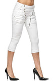 1 x RAW Customer Returns Elara Damen 3 4 Jeans Slim High Waist Capri Hose Chunkyrayan C9362D-F1 White-44 2XL  - RRP €37.26