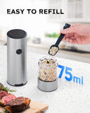 1 x RAW Customer Returns FORLIM Electric Salt and Pepper Mill Set, Electric Pepper Mill with Adjustable Coarseness made of Stainless Steel, Salt Mill with LED Light, with Adjustable Coarseness, Stainless Steel with Upgrade Charging Station  - RRP €45.99