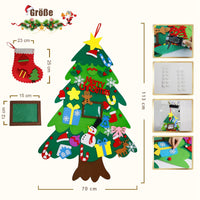 1 x RAW Customer Returns Oxdigi Felt Christmas Tree for Kids, 31 2 Ornaments with Christmas Stocking, Picture Frame, Perfect Christmas Decoration for Doors, Windows, Children s Room, Hanging Decoration DIY Gifts - RRP €8.05