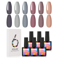 15 x RAW Customer Returns ROSALIND 6 Colors UV Gel Nail Polish Candy Colors for Summer Soak Off UV LED Cured Nude Pink Green Blue Collection Set 10ml - RRP €178.35