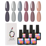 15 x RAW Customer Returns ROSALIND 6 Colors UV Gel Nail Polish Candy Colors for Summer Soak Off UV LED Cured Nude Pink Green Blue Collection Set 10ml - RRP €178.35