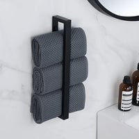 1 x RAW Customer Returns SAYAYO Towel Holder Black Towel Rail Guest Towel Holder Wall Mounted Stainless Steel Bath Towel Holder for Bathroom and Kitchen 30CM, EGJF030-B - RRP €15.99