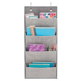 1 x RAW Customer Returns mDesign set of 2 hanging organizers in jute pattern grey large closet organizers made of breathable polypropylene fabric bags for hanging over the door or for wall mounting - RRP €31.99