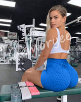 1 x Brand New Memoryee Women s Short Leggings High Waist with Tummy Control Sports Pants Workout Control Gym Running Pants Blue L - RRP €27.6