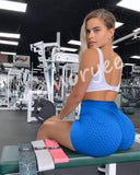 1 x Brand New Memoryee Women s Short Leggings High Waist with Tummy Control Sports Pants Workout Control Gym Running Pants Blue L - RRP €27.6