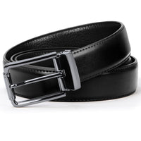 1 x RAW Customer Returns IGOLUMON Belt Men s Leather Adjustable Leather Belt Men with Gift Box Classic Business Suit Leisure Jeans Belt Size 32mm Wide 115cm Black - RRP €17.39