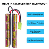 1 x RAW Customer Returns melasta 2pack 9.6V NiMH Airsoft Battery 1600mAh Butterfly Softair Battery with Mini Tamiya Connector for M4, M249, G36, M110, SR25, M240B, M14, RPK, PKM, L85, AUG, G3 - RRP €34.99