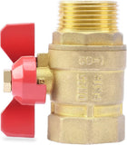 2 x RAW Customer Returns drado ball valve brass 1 inch with wing handle red, ball valve 1 IG AG DN25 PN16 for water pipes faucet - RRP €26.4