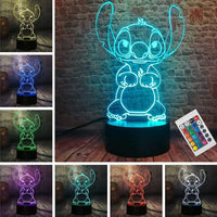 1 x RAW Customer Returns ZTZK Stitch Lamp, Lilo and Stitch- 3D LED Stitch Night Light Intelligent Remote Control Table Lamp 16 Colors for Christmas Stitch Gift Children s Room Decoration - RRP €14.93