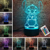 1 x RAW Customer Returns ZTZK Stitch Lamp, Lilo and Stitch- 3D LED Stitch Night Light Intelligent Remote Control Table Lamp 16 Colors for Christmas Stitch Gift Children s Room Decoration - RRP €14.93