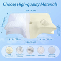 1 x RAW Customer Returns HOMCA Ergonomic Cervical Pillow, 2 in 1 Orthopedic Memory Foam Neck Pillow, Pillow for Side and Back Sleeping, 60 x 40 x 11 13cm - RRP €44.99