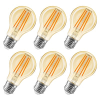 1 x RAW Customer Returns Eslas 8W E27 LED Filament Lamp, A60 2200K 800Lm Warm White Filament Light, A60 LED Edison Screw Bulb, Replacement for 80W Incandescent Bulb, Non-Dimmable, Pack of 6 Energy Class F  - RRP €18.99