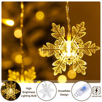 1 x RAW Customer Returns BLOOMWIN 2x1M snowflake light curtain warm white, USB Christmas lights 8 modes light chain curtain 104LEDs mood lights for balcony, window, wedding, Christmas IP44 light chain LED - RRP €25.99