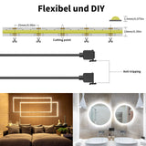 1 x RAW Customer Returns PAUTIX COB LED Strip CCT Warm White Cold White, 5M 3200LEDs Dimmable 2700K-6500K 24V LED Strip light Set with Power Supply and RF Remote Control for Bedroom Kitchen TV Mirror DIY Lighting - RRP €36.38