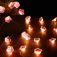 2 x RAW Customer Returns Decorative Fairy String Lights Pink Flower String Lights 13ft 40 LED Warm White Battery Operated Hanging Lights Perfect for Bedroom, Indoor, Outdoor, Wedding, Valentines Day - RRP €36.28