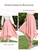 1 x Brand New DRESSTELLS Women s Swing Skirt Elastic Waist Solid Color Pleated Skirt Knee Length A-Line Irregular Hem Blush L - RRP €30.24