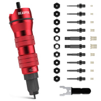 1 x RAW Customer Returns Beaspire Professional Electric Drill Rivet Nut Kit or Cordless Drill Driver, 10 Type Mandrels and 50 Rivet Nuts M3, M4, M5, M6, M8, M10, 8-32, 10-24, 10-32 and 1 4-20  - RRP €60.4