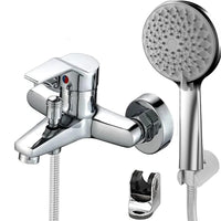 1 x RAW Customer Returns VOLTGY- Shower and bathtub faucet with shower head, hose and adjustable support. Shower mixer with double outlet. - RRP €44.59