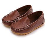 1 x RAW Customer Returns Vorgelen Unisex Kids Moccasins Soft Leather Low Shoes Boys Girls Non-Slip Loafers Slippers Flat First Walker Shoes Boat Shoes Oxfords Brown 20 EU Manufacturer Size 21 - RRP €25.99