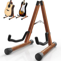 1 x RAW Customer Returns LEKATO Guitar Stand A-Frame Wooden Bass Guitar Stand with Foam Padding for Guitars, Bass, Cello, Banjo, Mandolin, Ukulele - RRP €27.22