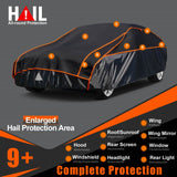 1 x RAW Customer Returns kayme hail protection tarpaulin car cover waterproof breathable. Car hail protection garage, tarpaulin for hail rain sun protection, hail protection full garage for sedan 475 to 495 cm gray - RRP €141.13