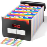 1 x RAW Customer Returns Document folder A4, expanding folder sorting folder colorful file folder rainbow file folder accordion design A4 size large capacity waterproof Materia de ABC life 26 compartments  - RRP €18.43