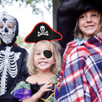 1 x RAW Customer Returns Aomig Pirate Costume for Children, 4 Pc Pirate Costume for Girls, Pirate Costume Pirate Carnival Costume Set with Accessories Hat, Mask, Belt with Skull, Halloween Costume for Girls-S - RRP €10.99