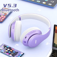 1 x RAW Customer Returns Uliptz Wireless Bluetooth Headphones, 65 Hours Playtime, 6 EQ Sound Modes, HiFi Stereo Over-Ear Headphones with Mic, Foldable Bluetooth 5.3 Headphones for Travel Office Cell Phone TV PC Purple  - RRP €29.99