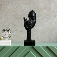 1 x RAW Customer Returns Baoblaze Creative Women Face Statue, Face Art Statue Abstract Characters, Modern European Art Decor, Resin Abstract Face Statue for Home Office Library Decor, Black - RRP €15.62