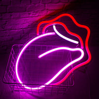 1 x RAW Customer Returns Neon Lips Red Lips Tongue Wall Decor Pink-Red Neon Light Bedroom LED Neon Light for Game Room Pub Home Bar Club Party Gift - RRP €35.9