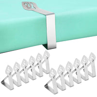 1 x RAW Customer Returns TAKUZA tablecloth clips 12 pieces, tablecloth clips leaf shape, tablecloth holder, table clips outdoor, tablecloth clips 7.5 x 4.5 cm for family dining table, picnics, garden table silver  - RRP €26.4