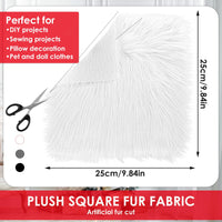 3 x Brand New WLLHYF Faux Fur Squares Fabric 30 x 30 cm Shaggy Fabric Cutouts Fluffy Fur Square Patches Plush Rug Chair Cover for DIY Crafts Christmas Decorations White, 25 x 25cm  - RRP €61.2