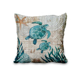 1 x Brand New Aoihrraan 46x46cm Set of 4 Decorative Marine Animal Cushion Covers Turtle Seahorse Whale Octopus Throw Pillows Coastal Sea Life Ocean Theme Decorative Pillowcase Square Couch Cushions Bedroom Sofa - RRP €20.4