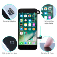 1 x RAW Customer Returns bokman LCD Display Screen for iPhone 8 Black Screen Replacement with Home Button, Camera, Sensor Flex and Repair Tools - RRP €42.99