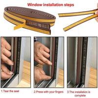 4 x Brand New Adkwse sealing tape for doors, door seal self-adhesive door seal D-profile rubber seal for window seal wind protection, noise brown  - RRP €36.24